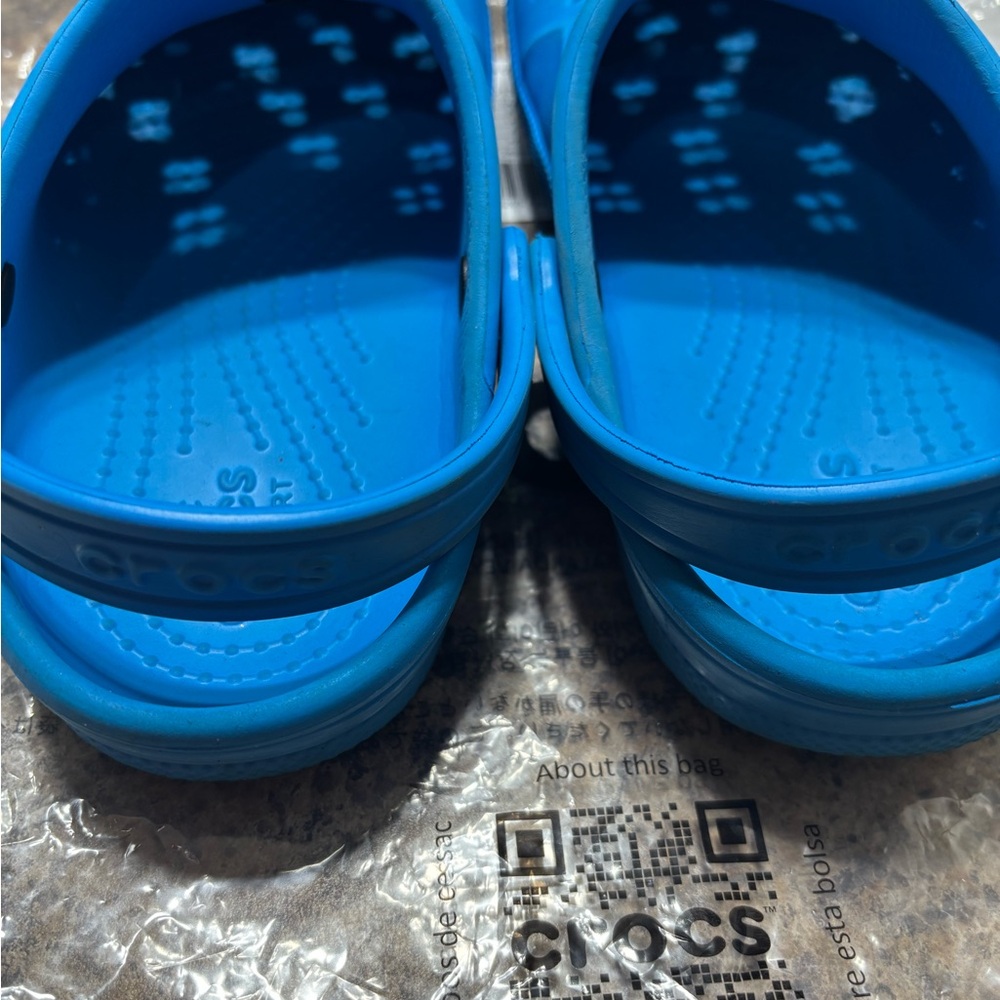 CROCS Kids Blue Clogs with Basketball Jibbitz - Picture 2 of 6